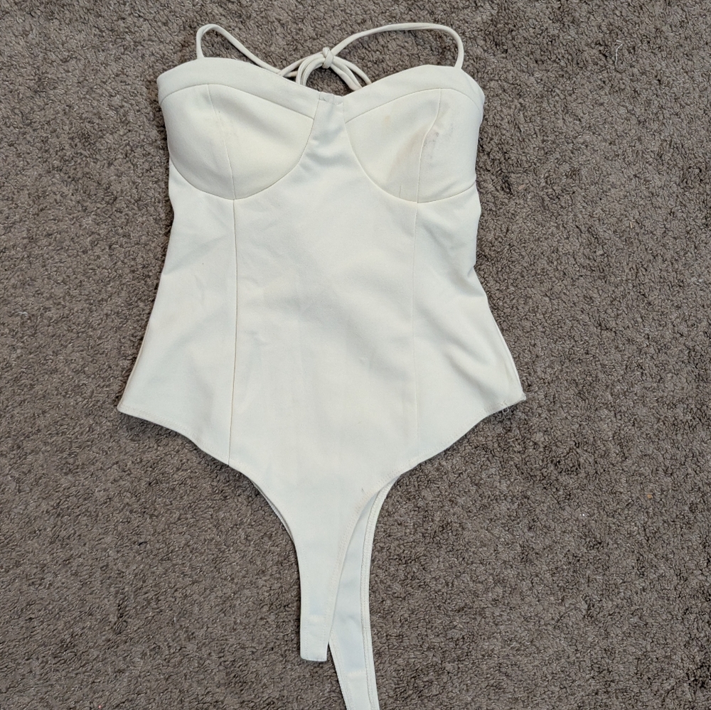 Bloomingdale's Ivory Bodysuit